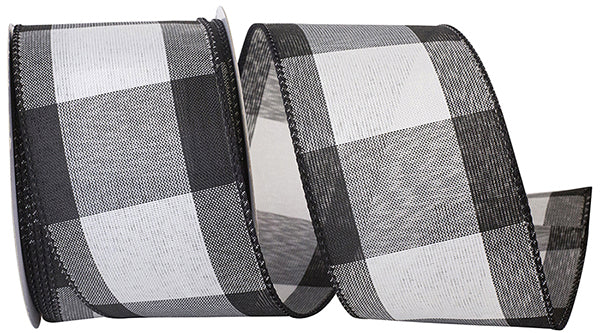 Black/White Jumbo Check Ribbon