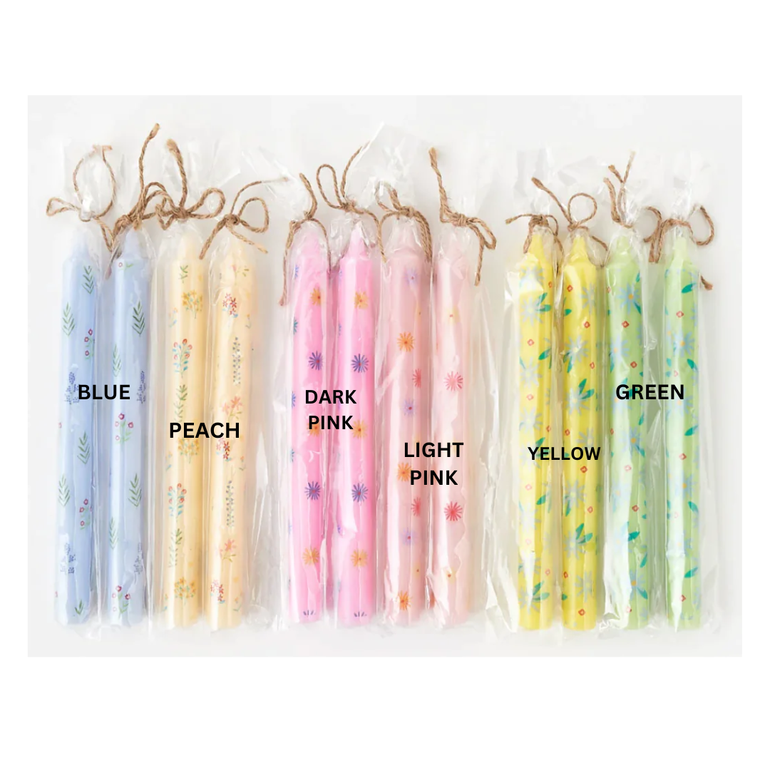 Floral Taper Candle