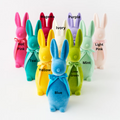 Medium Flocked  Button Nose Bunny- 16"