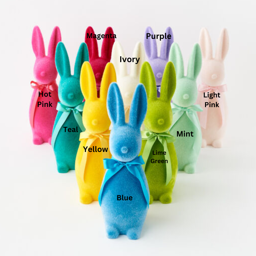 Medium Flocked  Button Nose Bunny- 16"