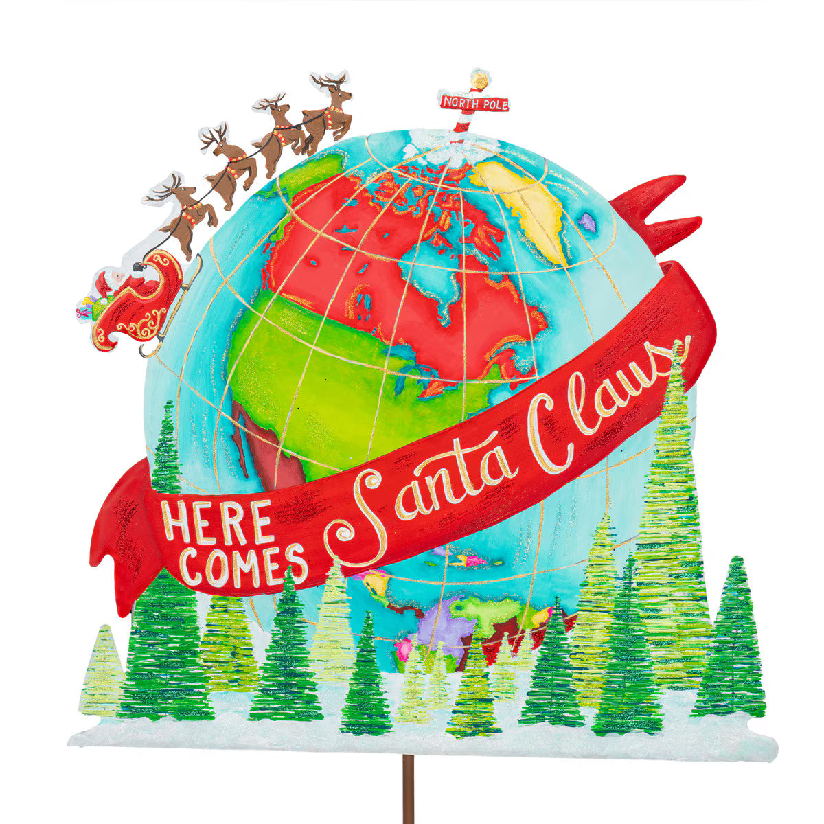 Merry & Bright Santa Over the World