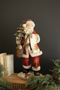 Traditional Faux Concrete Santa with List