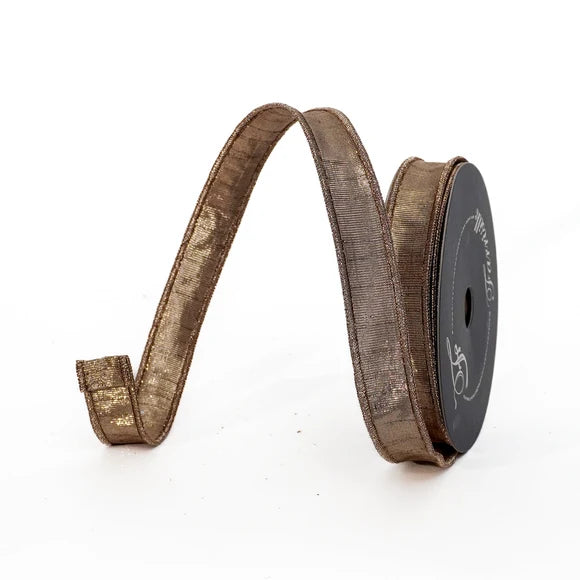 Metallic Dupion Ribbon- Cappuccino