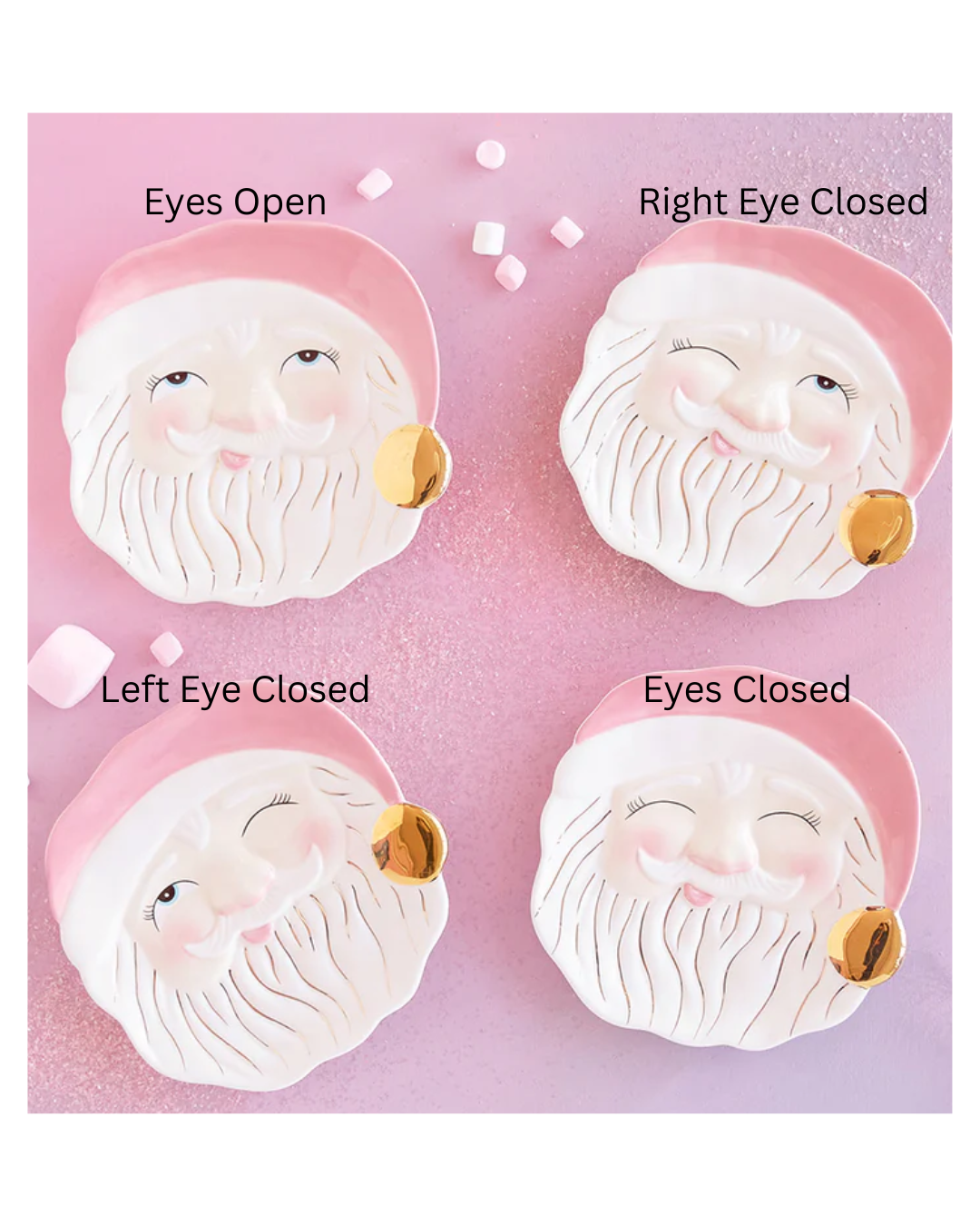 Papa Noel Cookie Plate- Pink