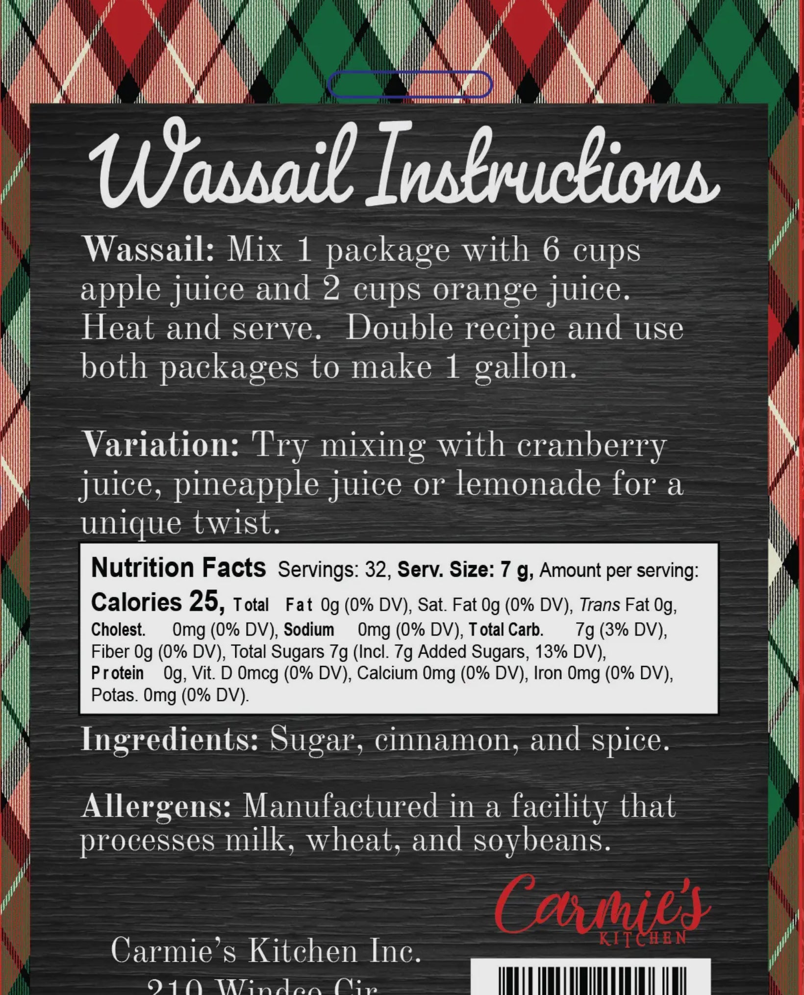 Wassail Spiced Cider Mix