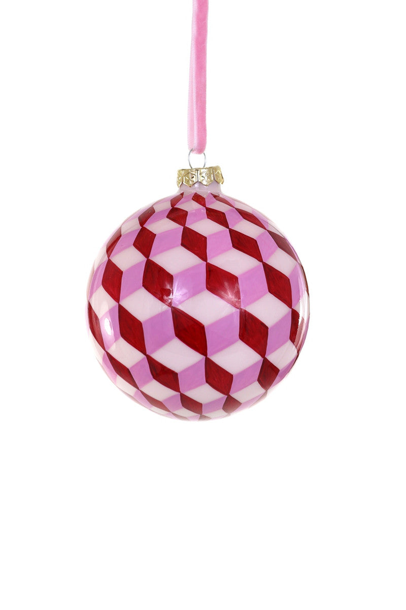 Tumbling Block Bauble- Pink