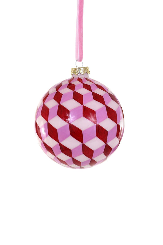 Tumbling Block Bauble- Pink