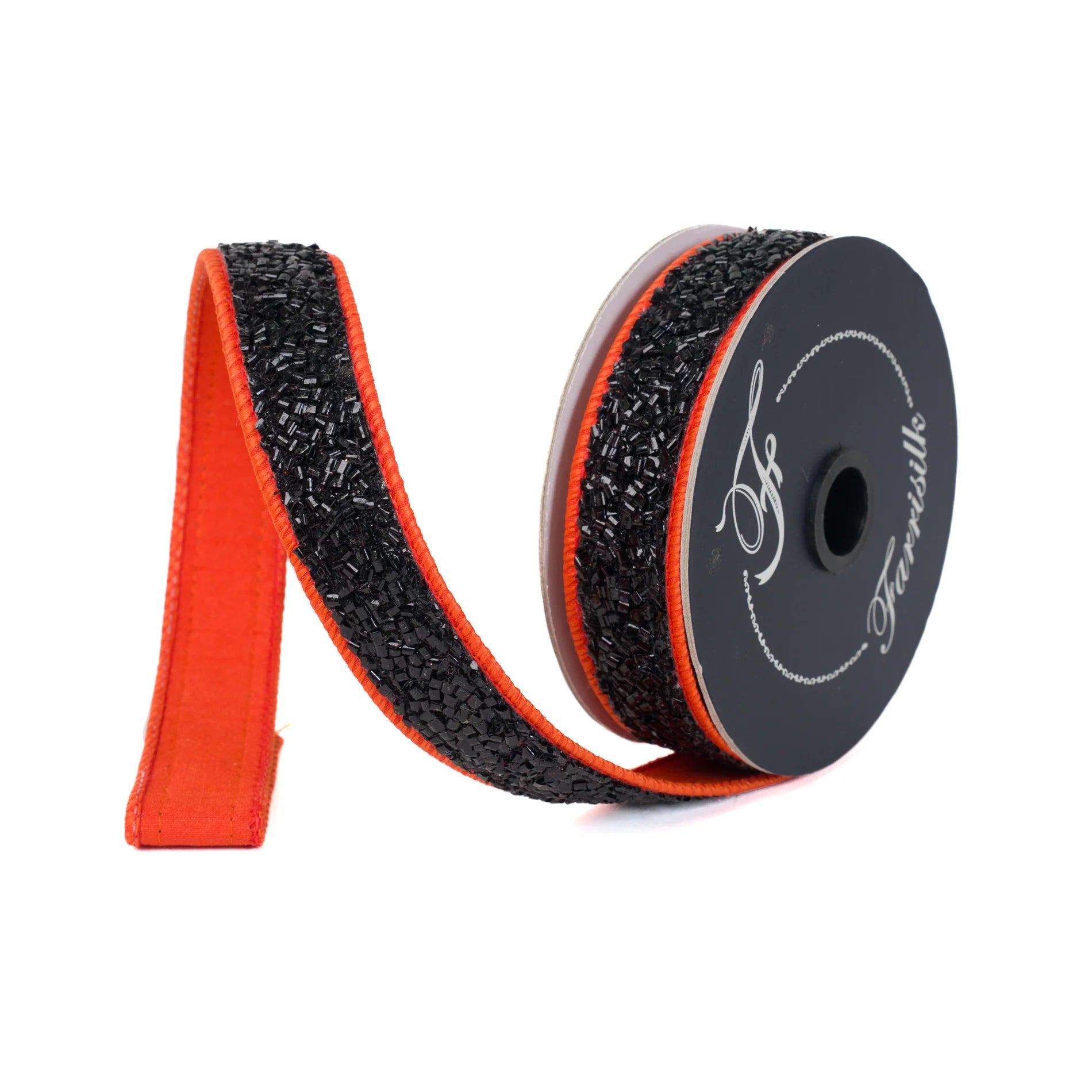 Creepy Fuzz Ribbon- Orange/Black