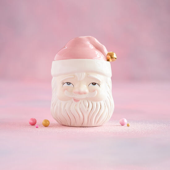 Papa Noel Pink Cookie Jar