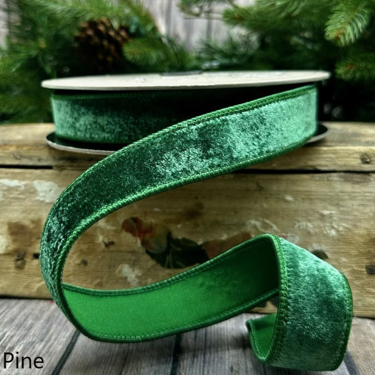 Lush Velvet Ribbon 1"- PIne