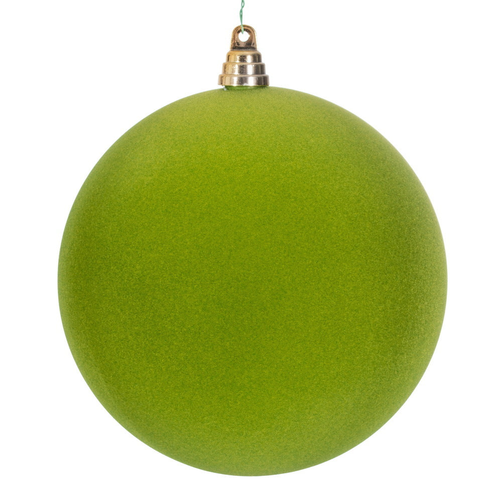 Flocked Sage Green Ball Ornament