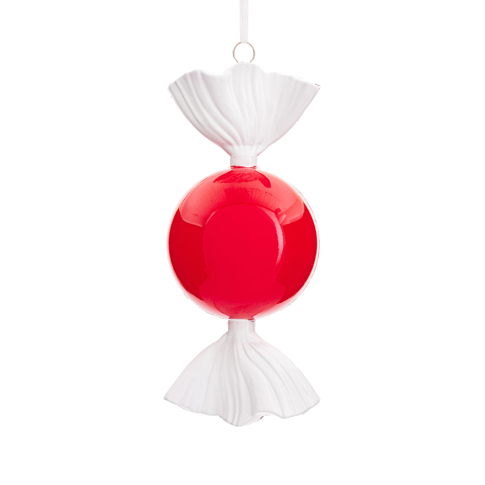 Red Swirl Enamel Candy Ornament