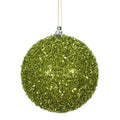 Lime Tinsel Ball Ornament