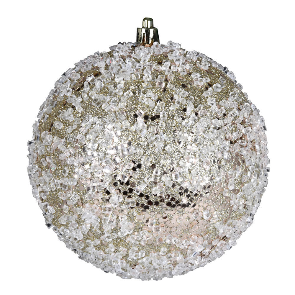 Champagne Glitter Hail Ball Ornament