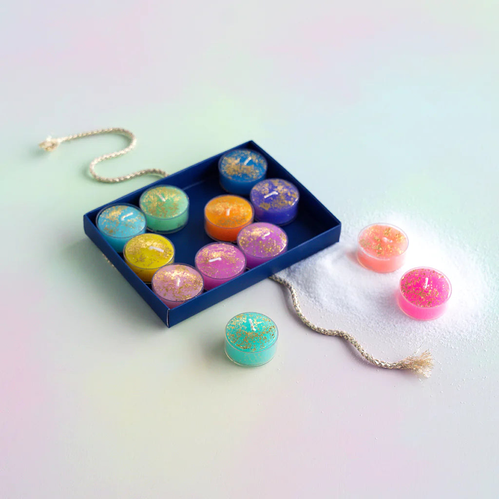 Rainbow T-Light Candles- Boxed Set