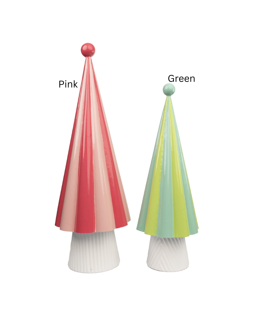 Pink & Green Standing Tree Finials