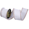 White Velvet Multicolor Iridescent Sequin Trim Ribbbon