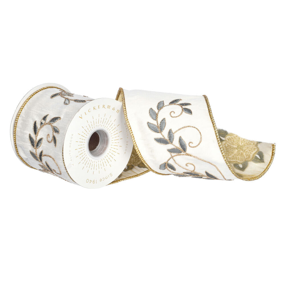 Sequin Embellished Dupion Ribbon