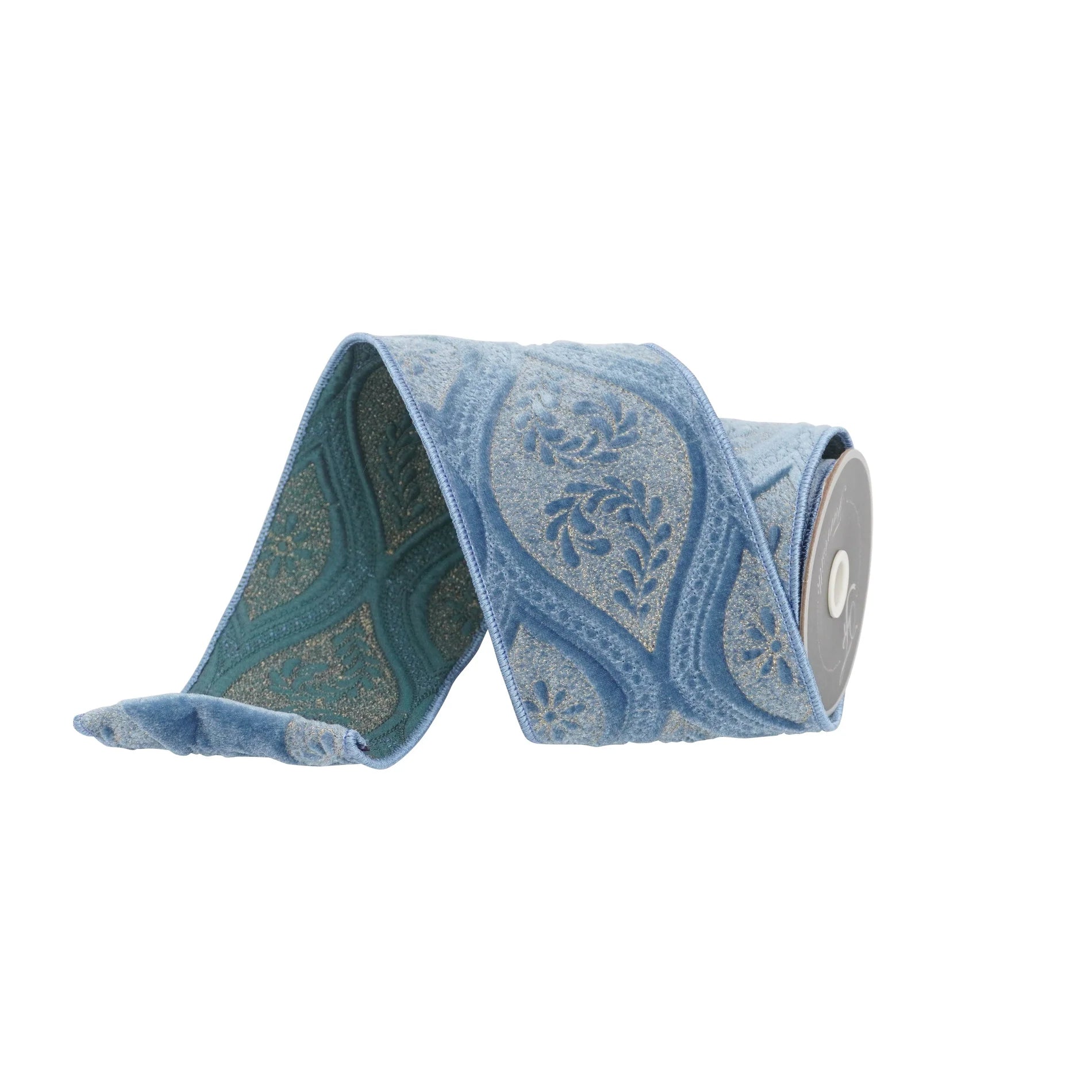Laurel Tapestry Ribbon- Steel Blue