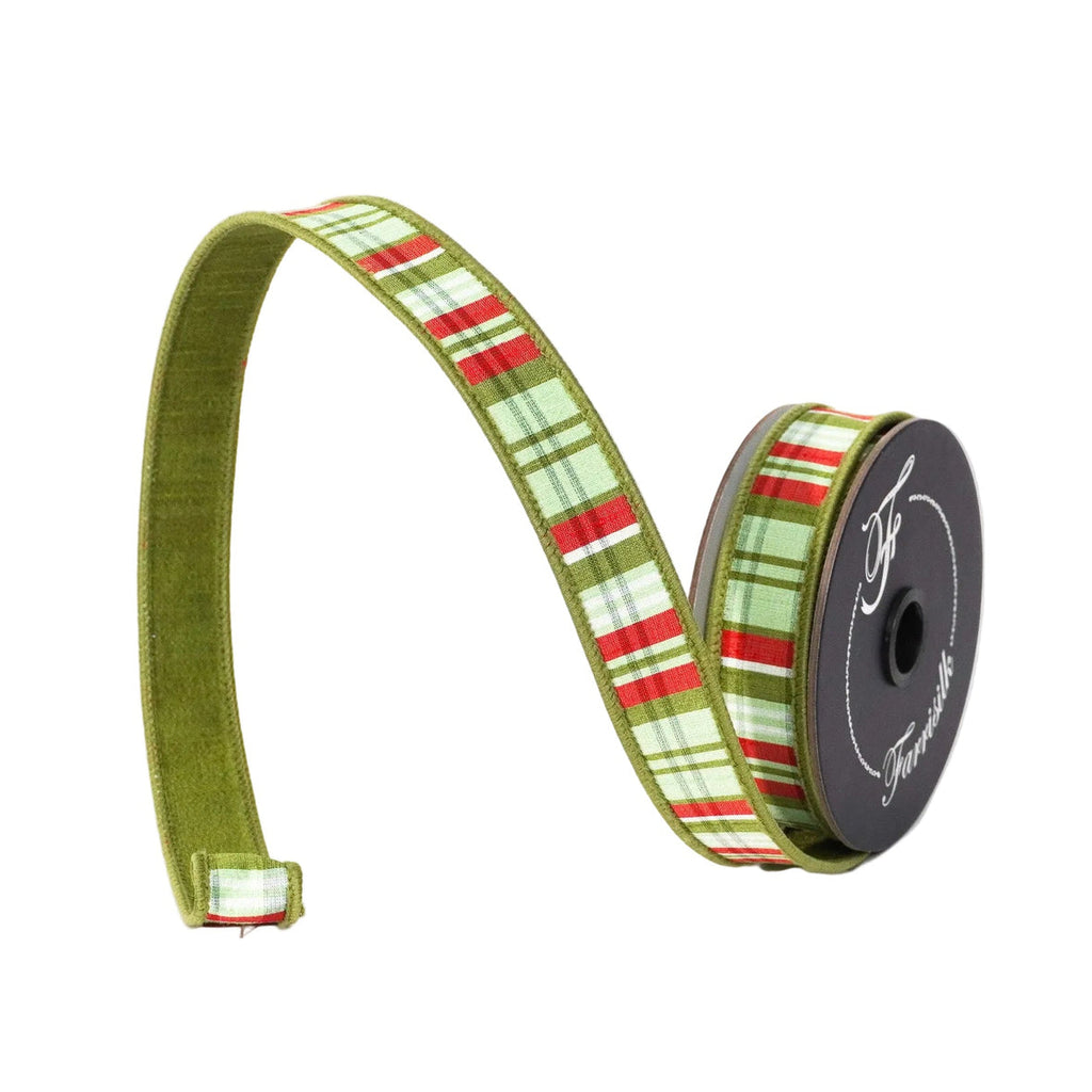 Christmas Plaid Ribbon- Olive