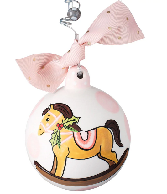 Pink Baby's 1st Rocking Horse Ornament