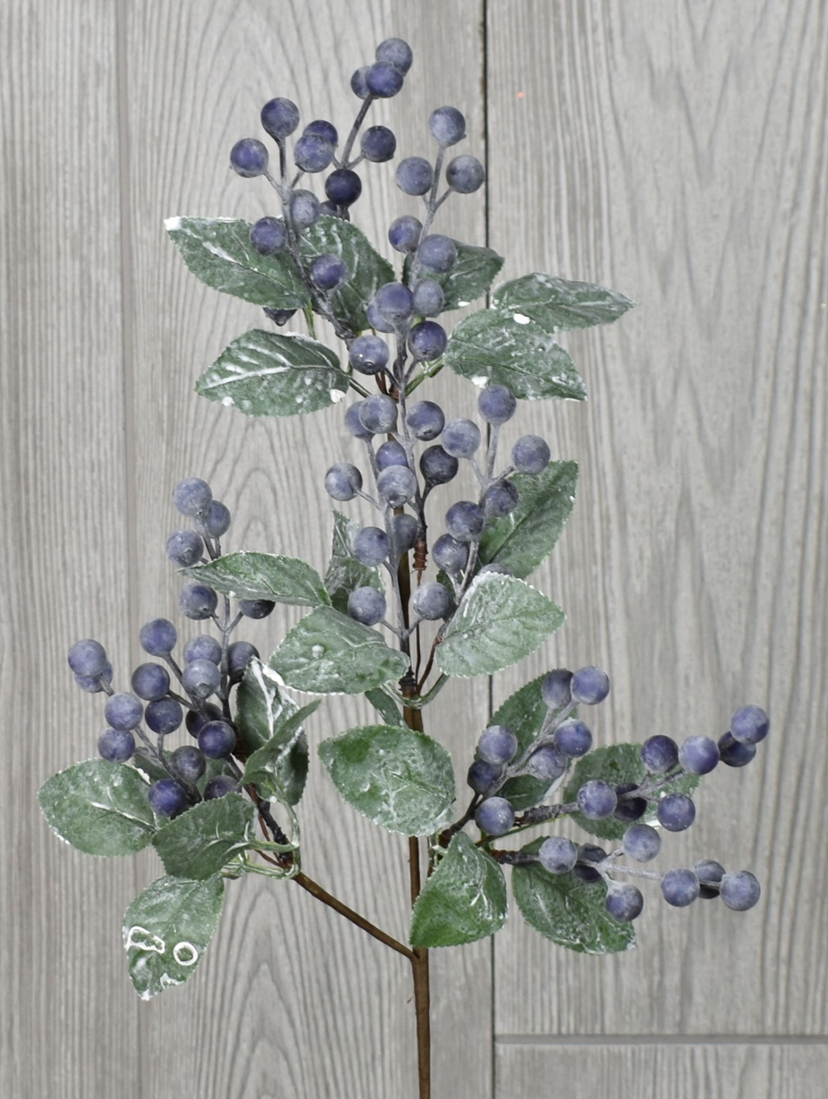 25" Blueberry Leaf Spray