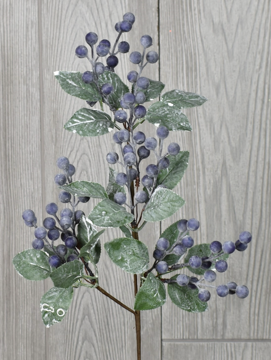 25" Blueberry Leaf Spray