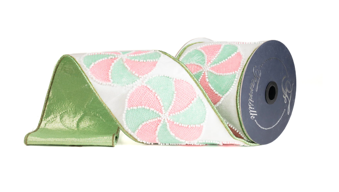 Peppermint Candies Ribbon- Light Pink/Mint