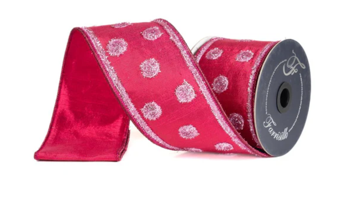 Twinkling Dots Ribbon- Light Pink/Hot Pink