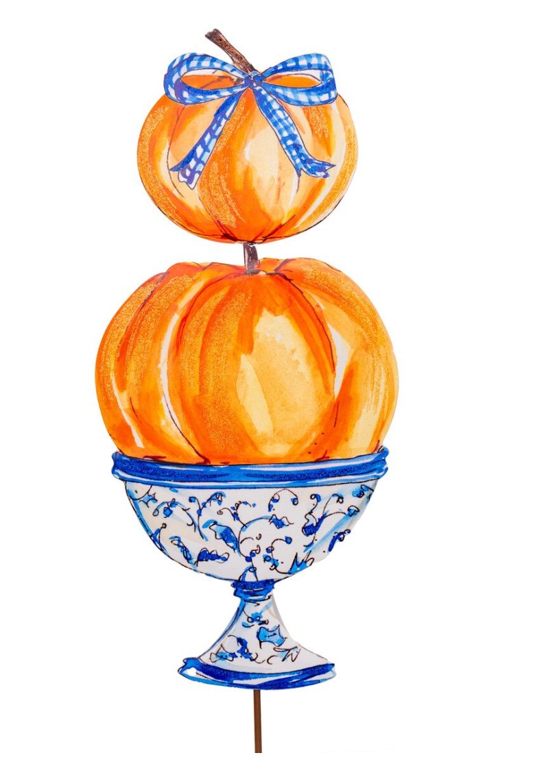 Beck's Blue Two Pumpkin Topiary