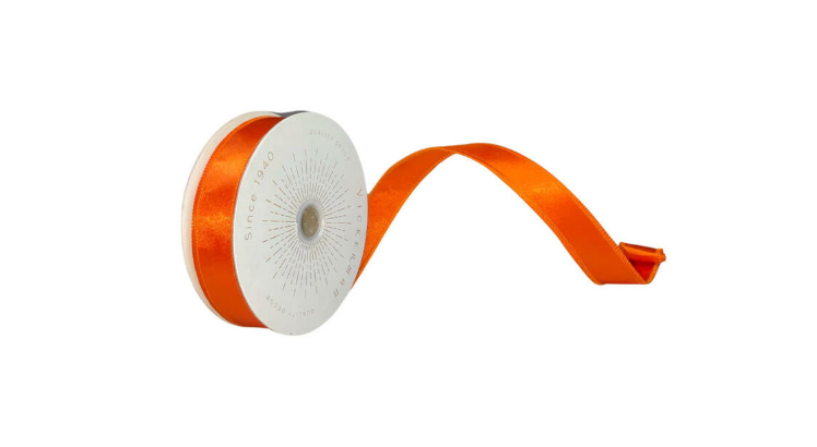 Burnish Orange Satin Christmas Ribbon