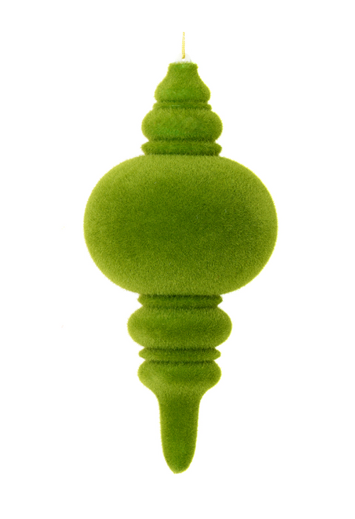 10" Flocked Finial Ornament