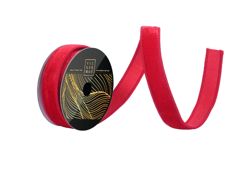 Velvet Ribbon with Dupion Backing