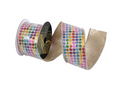 Multi Sequin Rainbow Ribbon with Gold Trim