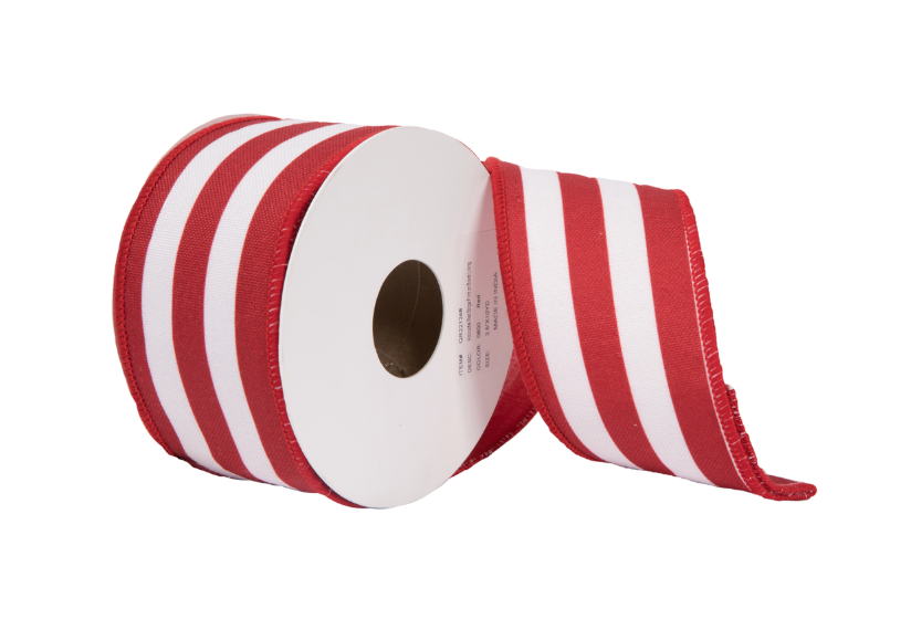 Red Horizontal Stripe Print on Bovet Lining Ribbon.