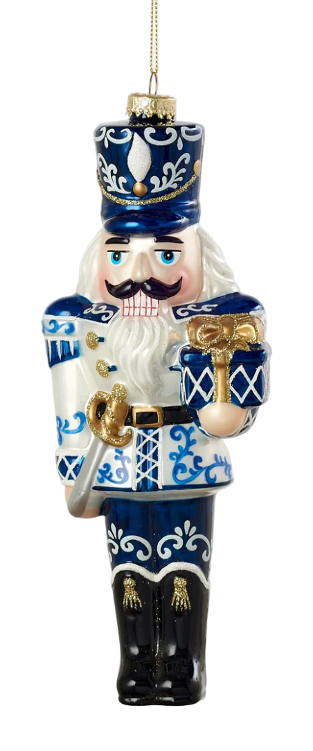Blue & White Nutcracker Ornament
