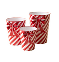 Painted Metal Striped Christmas Planters