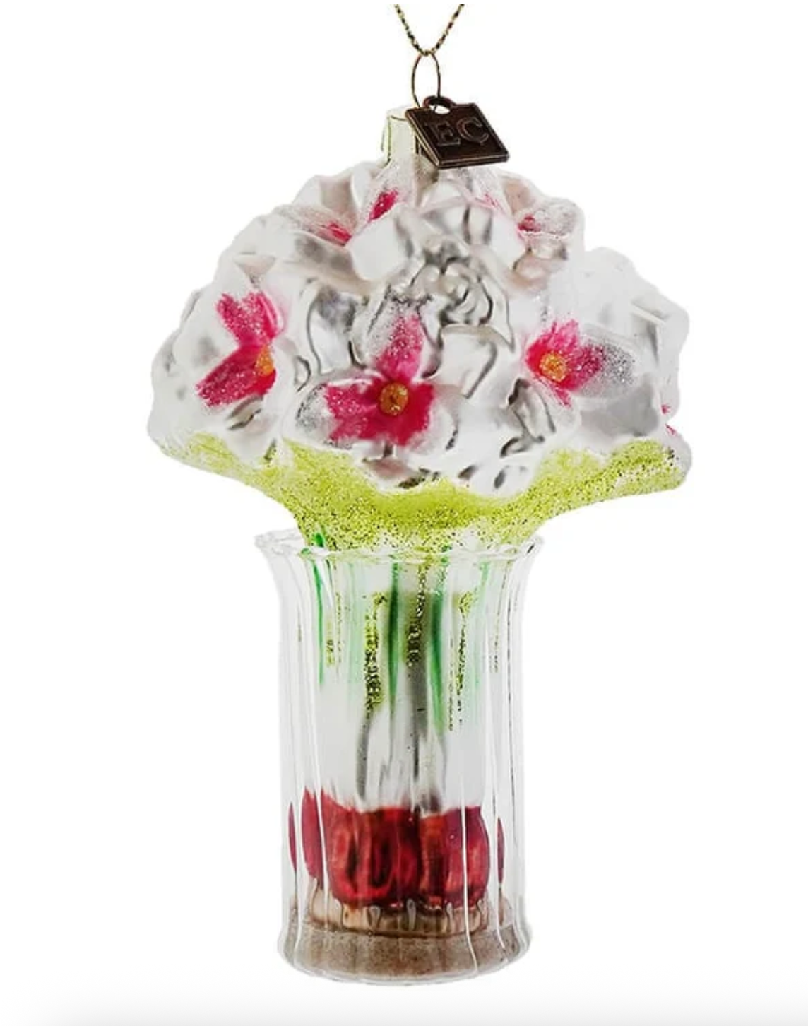 White Amaryllis in Vase Ornament