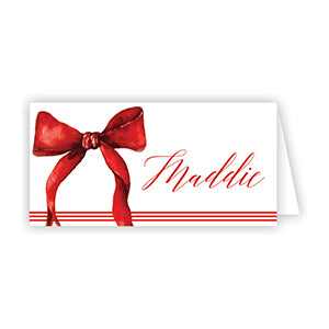 Holiday Red Bow Placecard