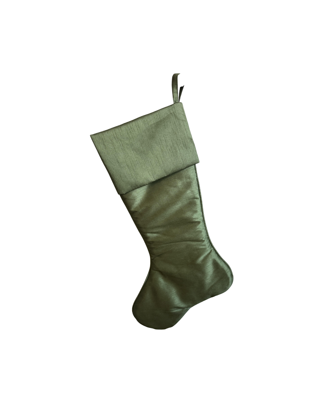 Faux Dupioni Stocking- PIne
