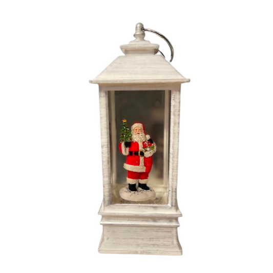 Lit Musical Santa Snow Lantern