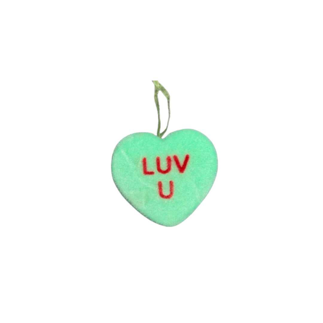 Flocked Conversation Heart- Small