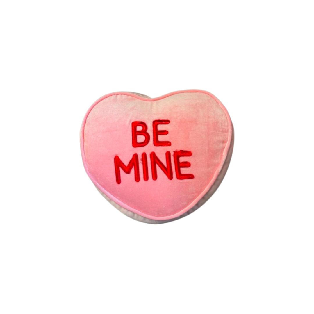 Embroidered Conversation Heart Pillow