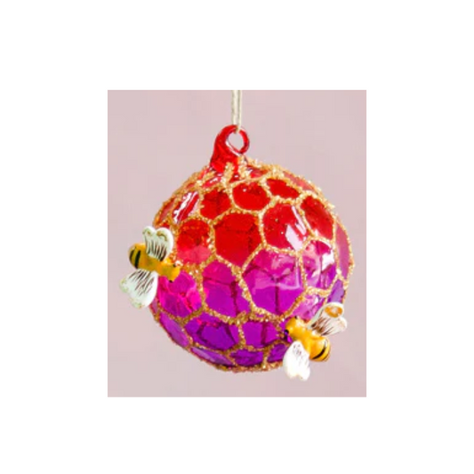 Honeycomb Bee Ball Ornament