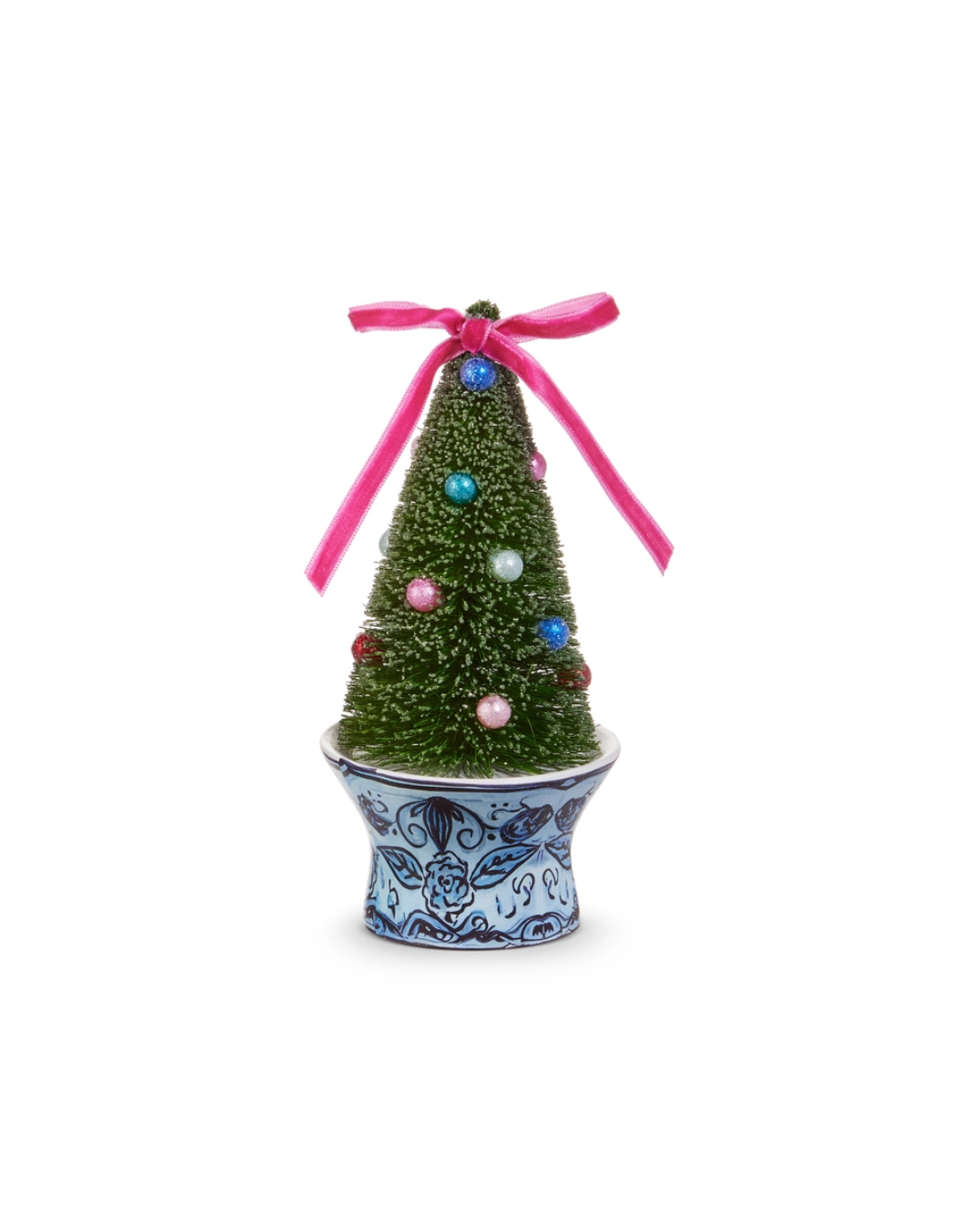 Bottle Brush Trees in Chinoiserie Pot Ornament