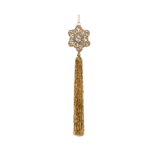 Rhinestone Beaded Tassel Ornament