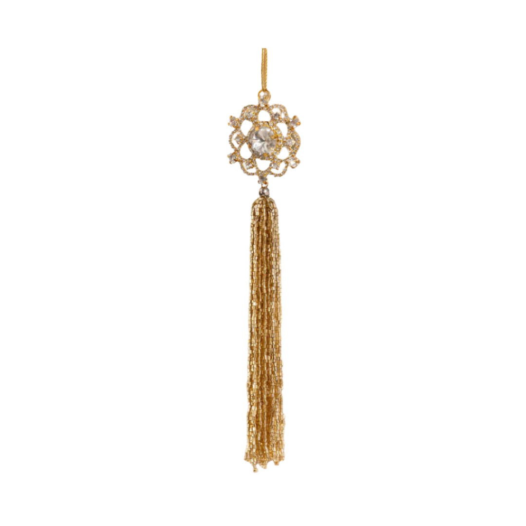 Rhinestone Beaded Tassel Ornament