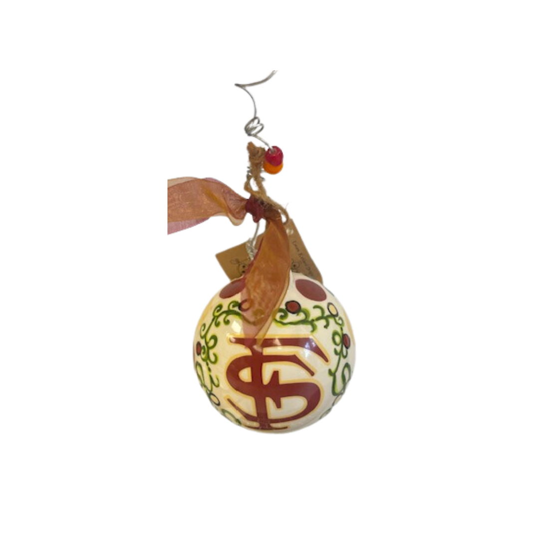 FSU- Deck the Halls with Garnet & Gold Ornament