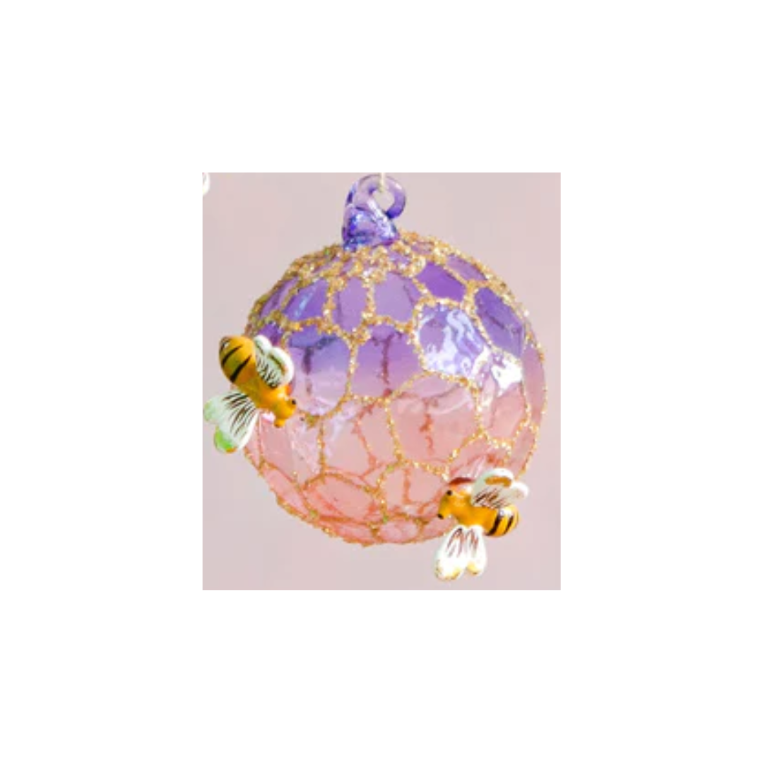 Honeycomb Bee Ball Ornament