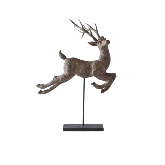 35 Inch Deer on Rectangular Wood Stand